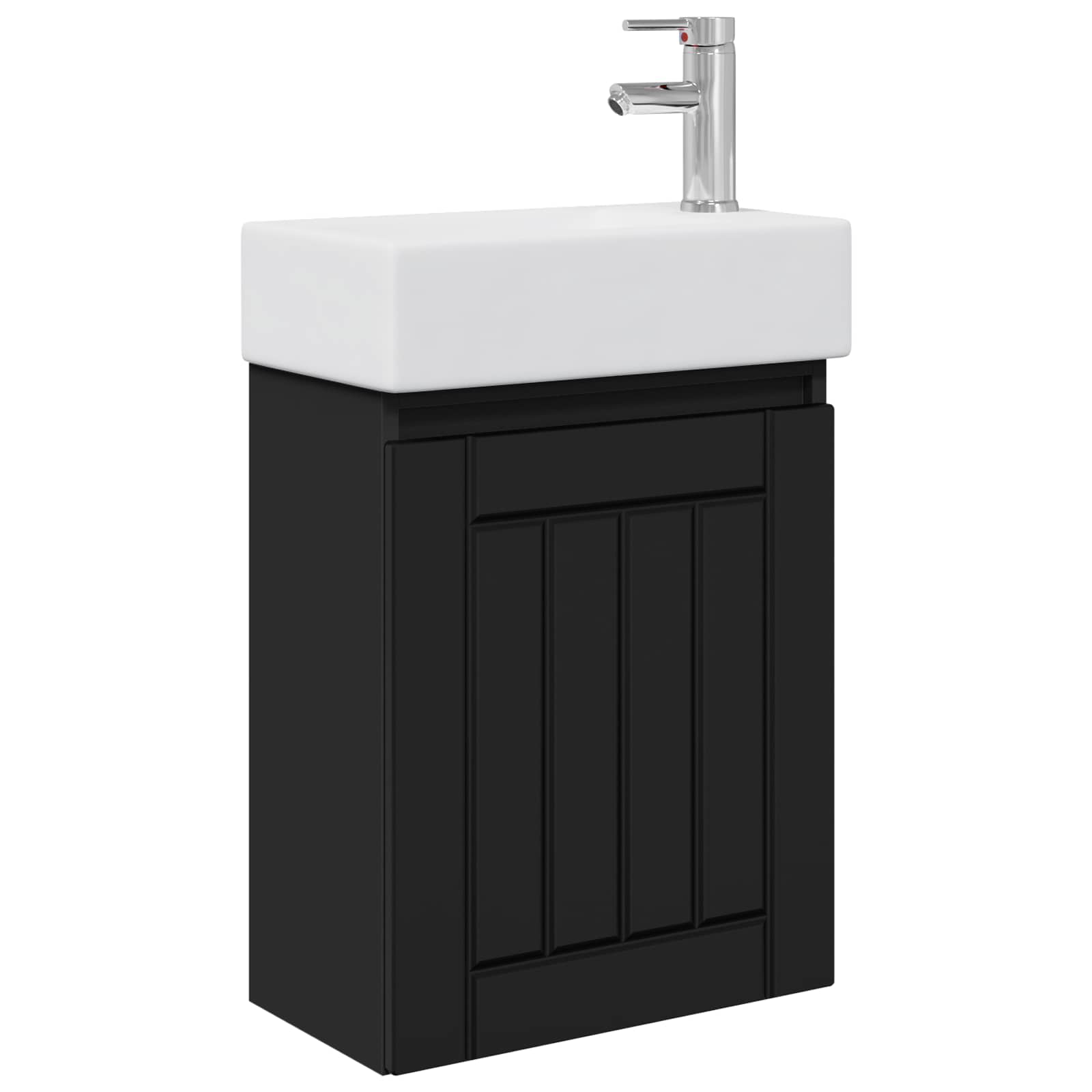Meuble de salle de bain avec robinet Noir 45,5 x 25,5 x 84 cm - XIOS