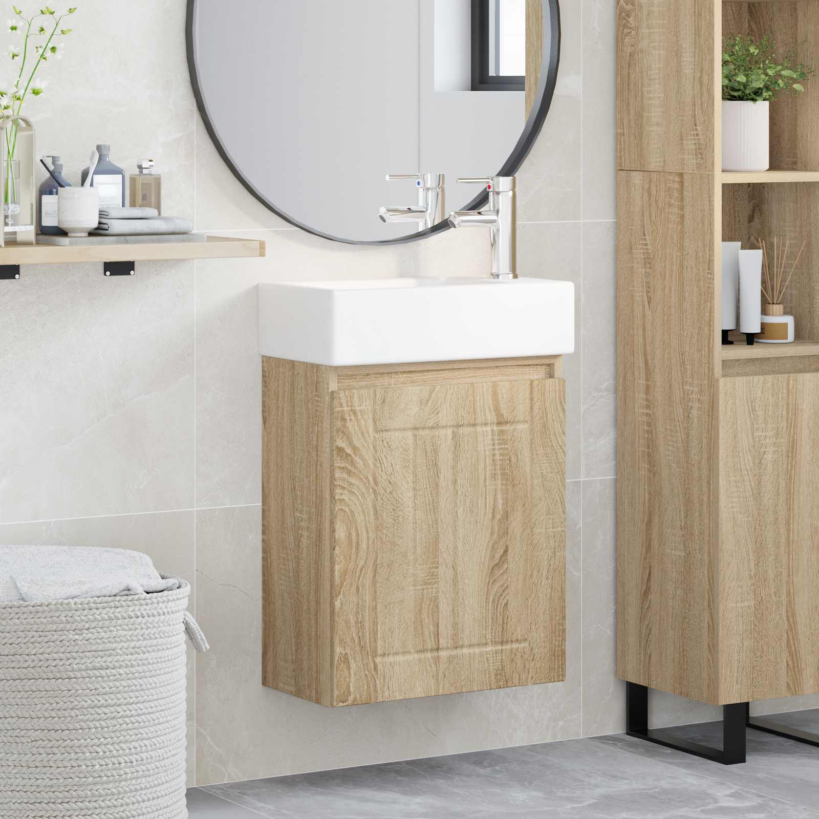 Meuble de salle de bain avec robinet Chêne Sonoma - XIOS