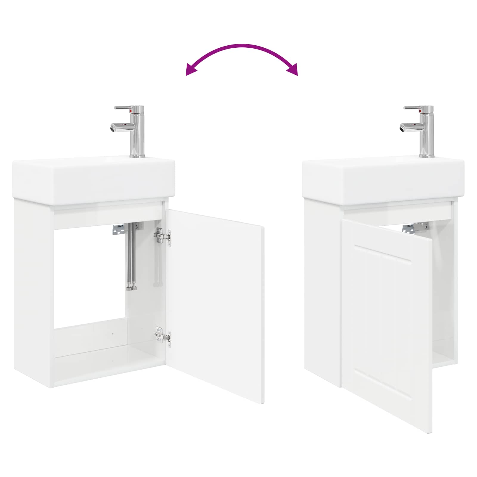 Meuble de salle de bain avec robinet Blanc brillant - XIOS