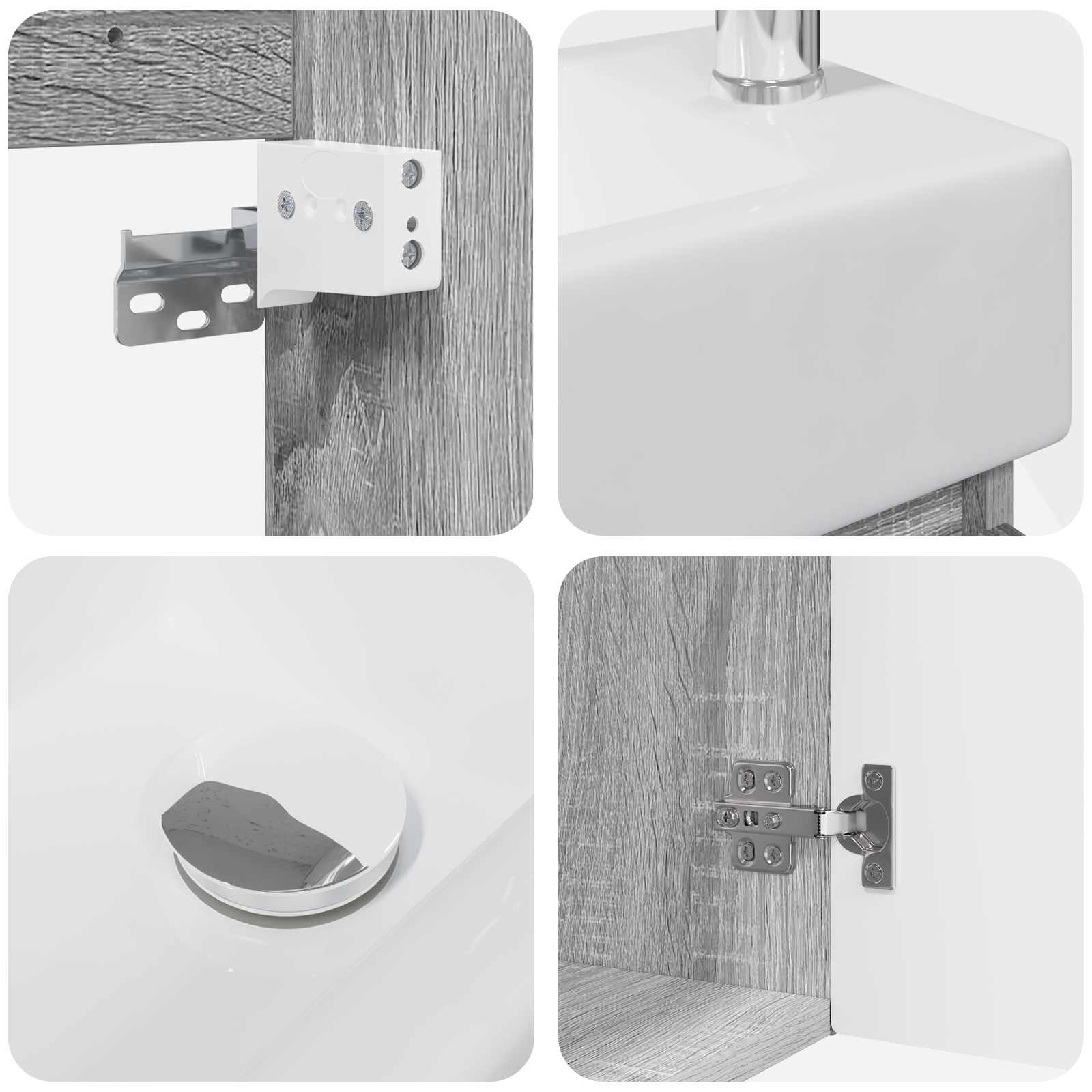 Meuble de salle de bain avec robinet Sonoma gris - XIOS