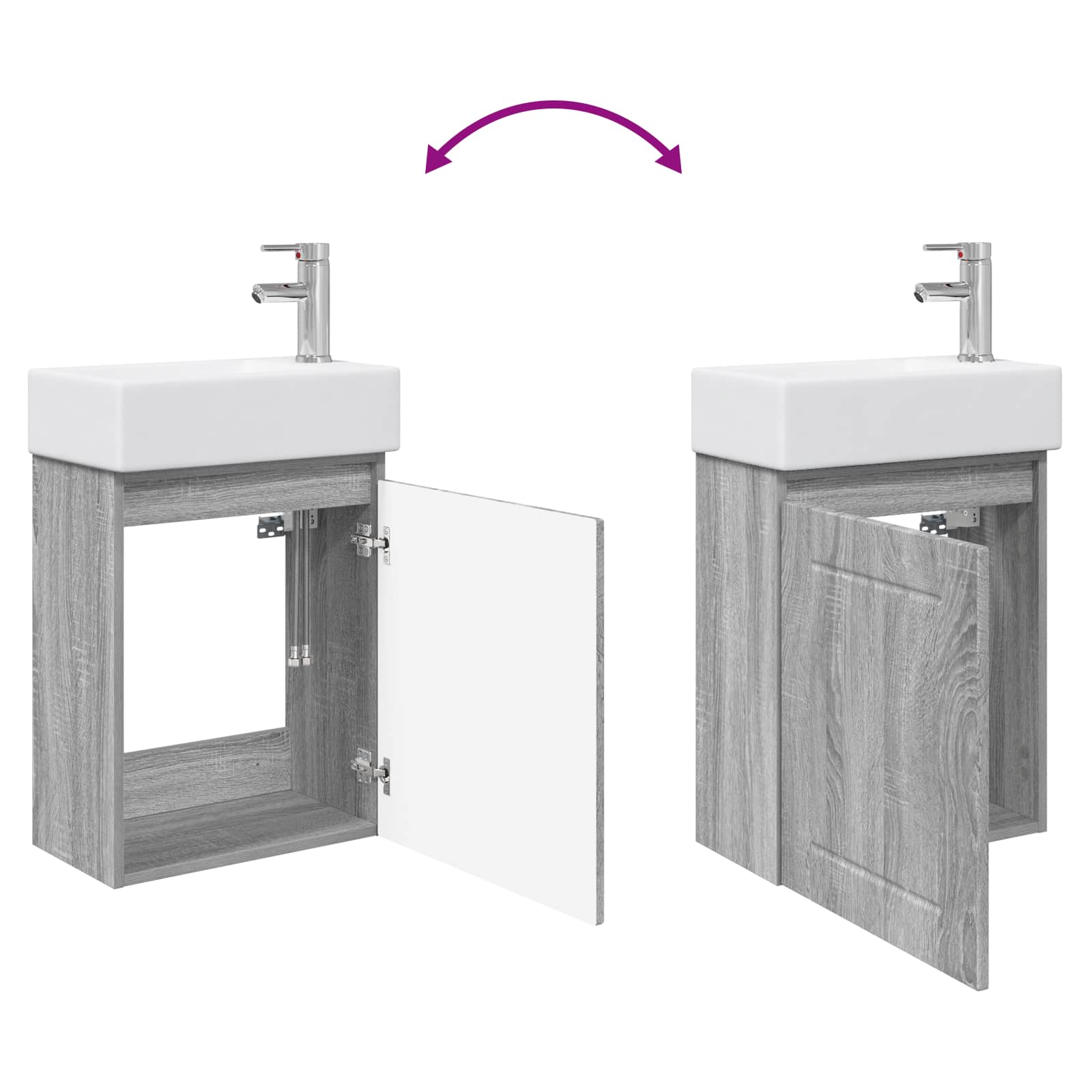 Meuble de salle de bain avec robinet Sonoma gris - XIOS