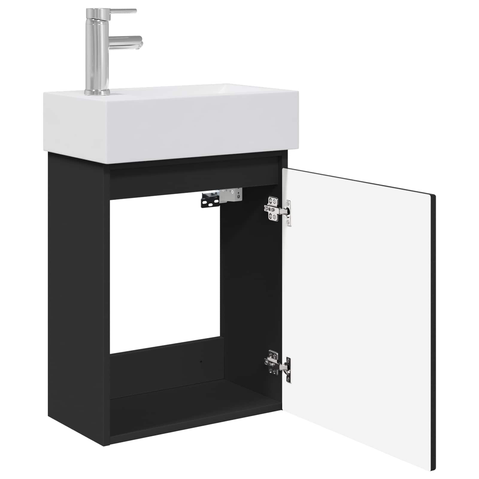 Meuble de salle de bain avec robinet Noir 45,5 x 22,5 x 84 cm - XIOS