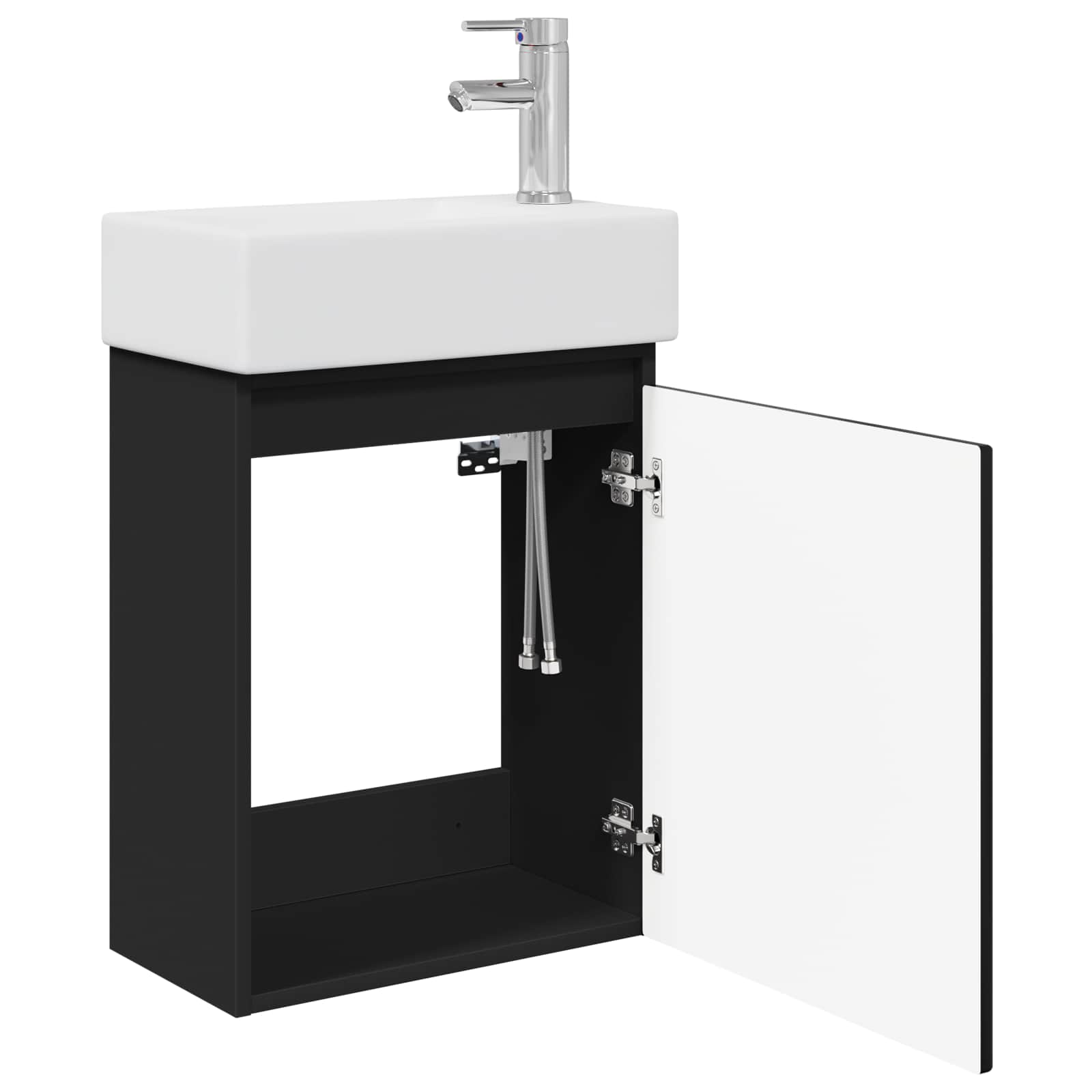 Meuble de salle de bain avec robinet Noir 45,5 x 22,5 x 84 cm - XIOS