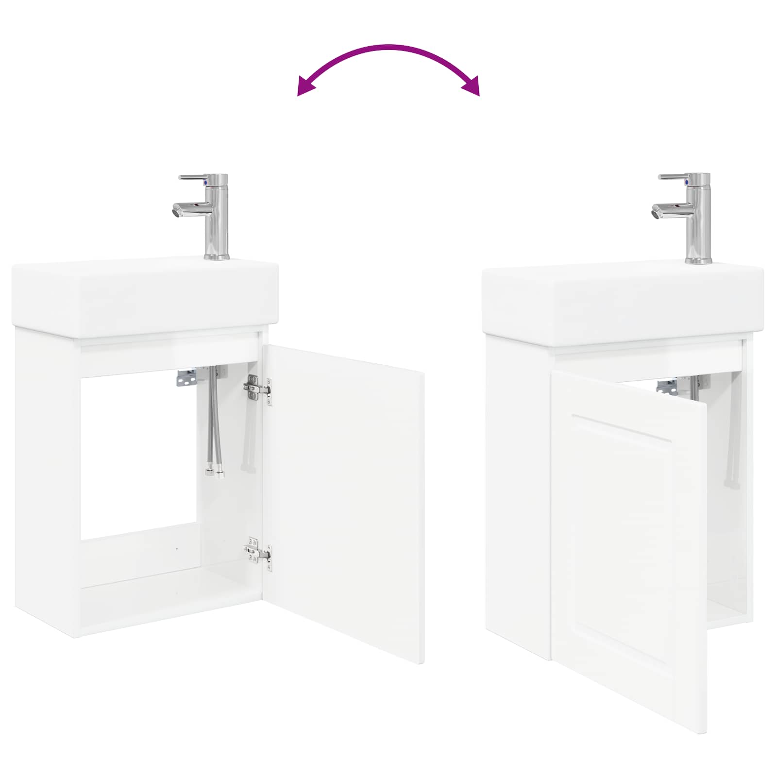 Meuble de salle de bain avec robinet Blanc brillant - XIOS