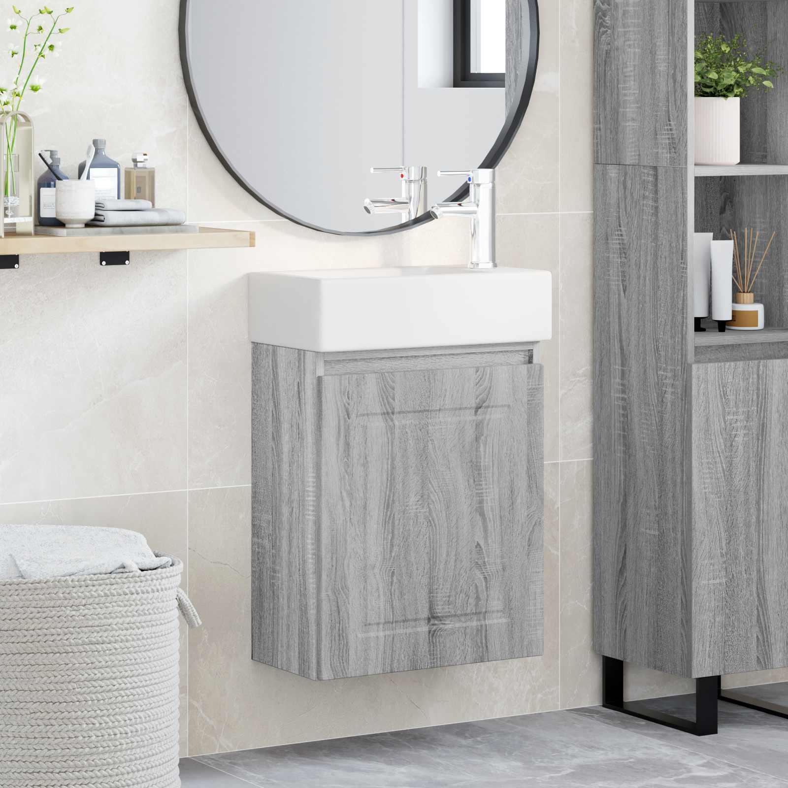 Meuble de salle de bain avec robinet Sonoma gris - XIOS