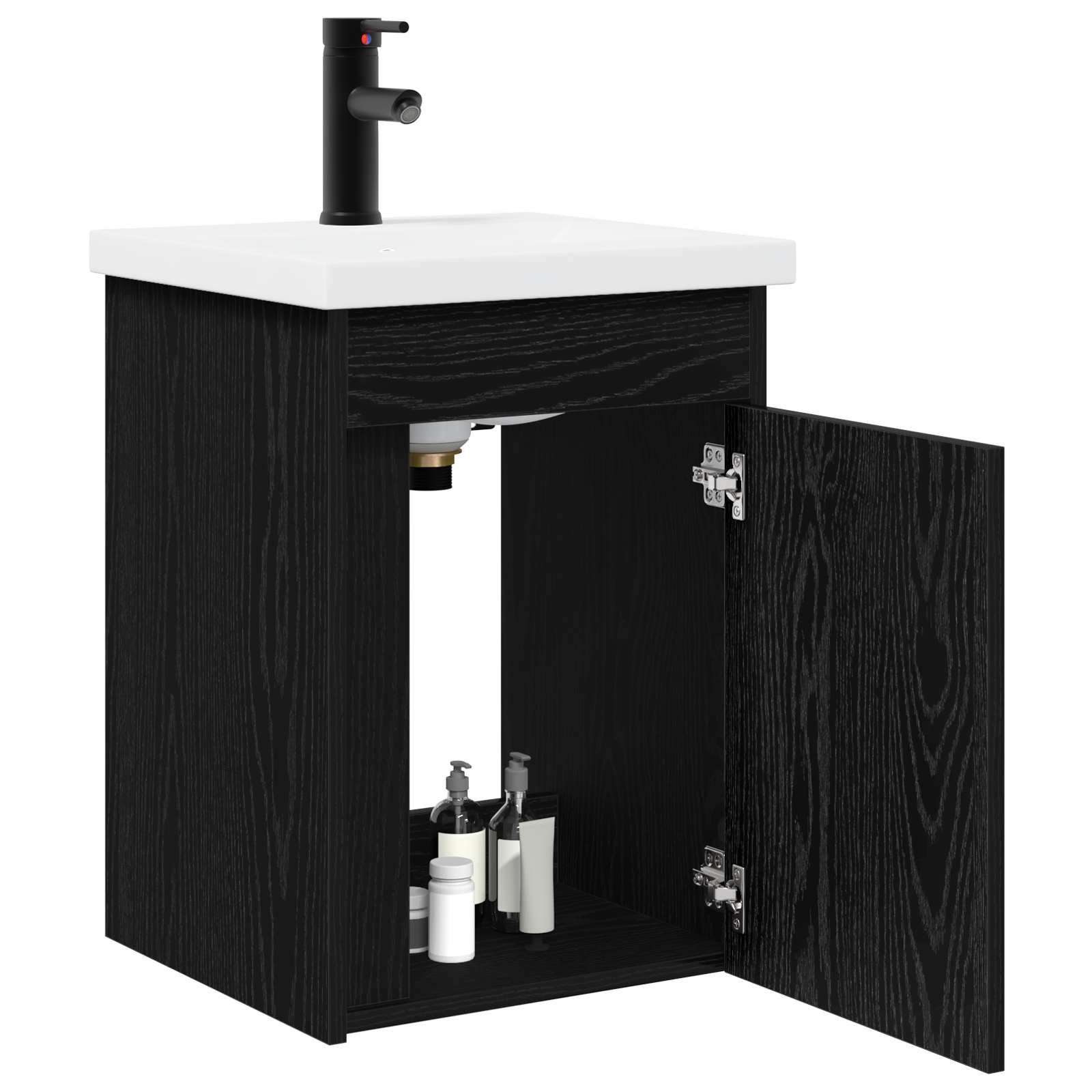 Meuble de salle de bain avec robinet Chêne noir - XIOS