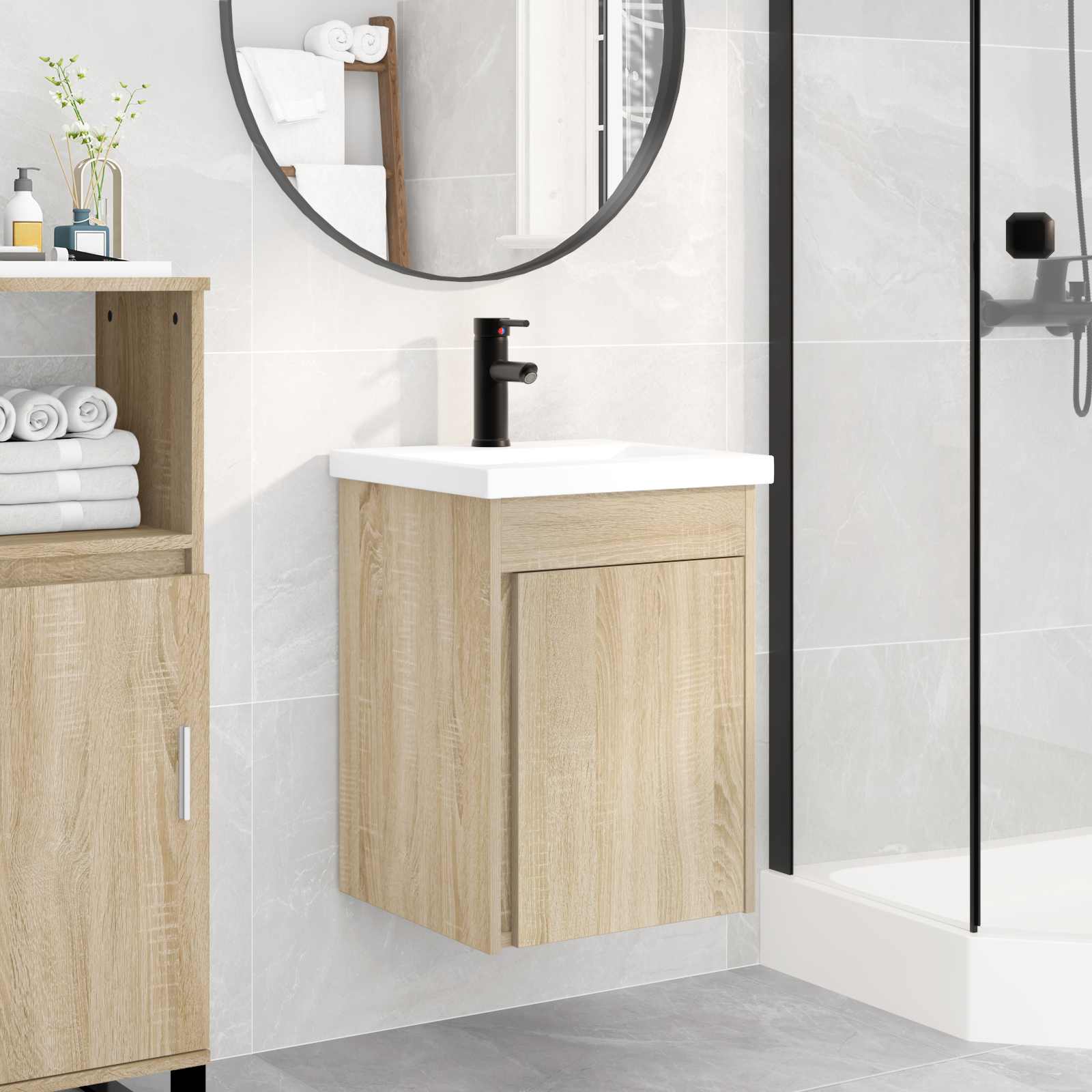 Meuble de salle de bain avec robinet Chêne Sonoma - XIOS