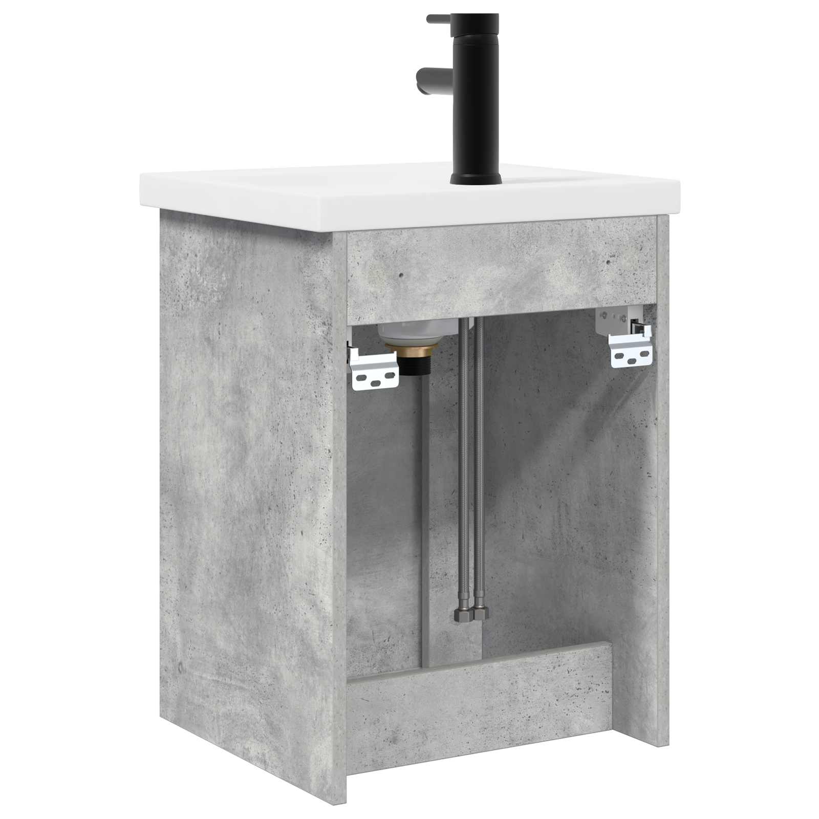 Meuble de salle de bain avec robinet Gris béton - XIOS