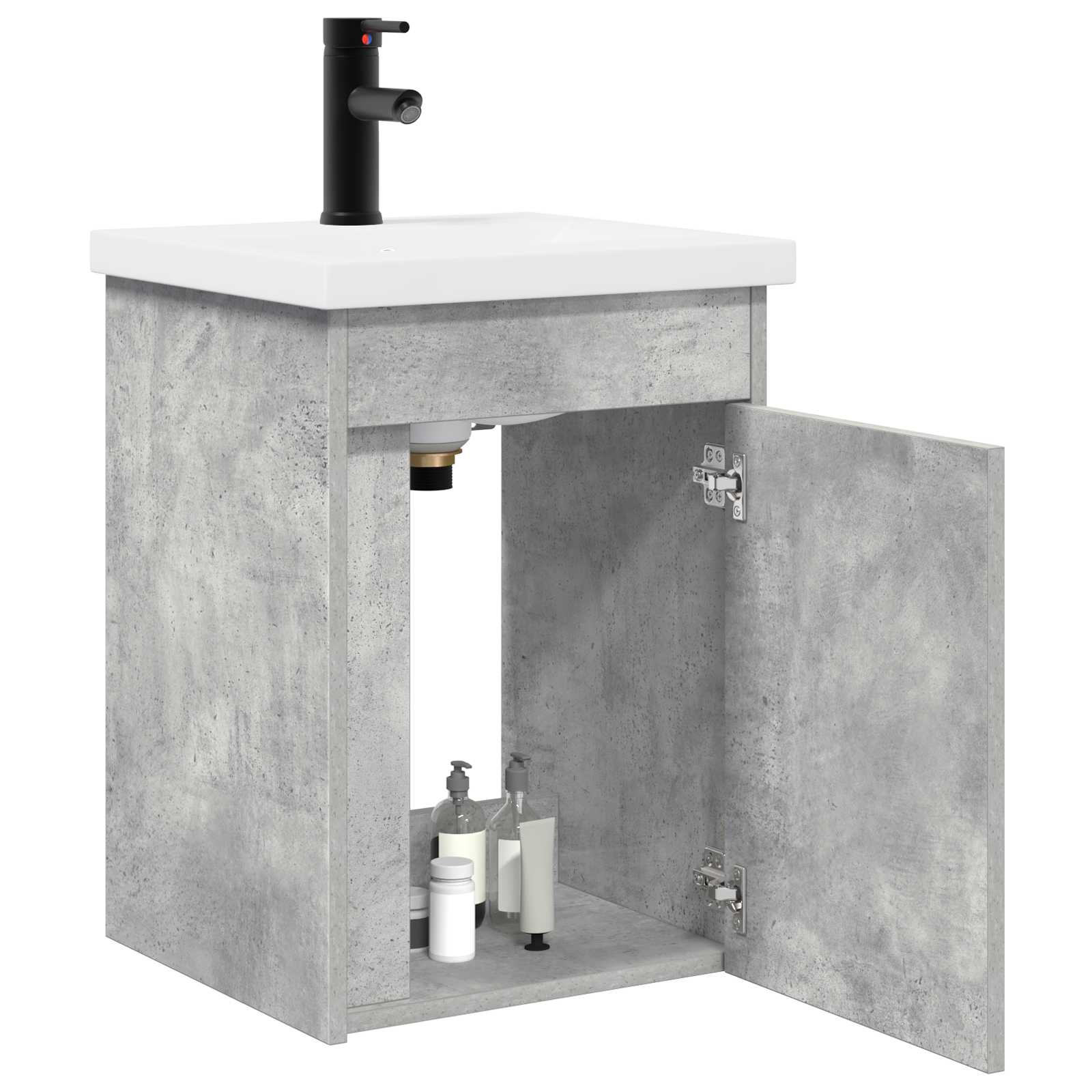 Meuble de salle de bain avec robinet Gris béton - XIOS