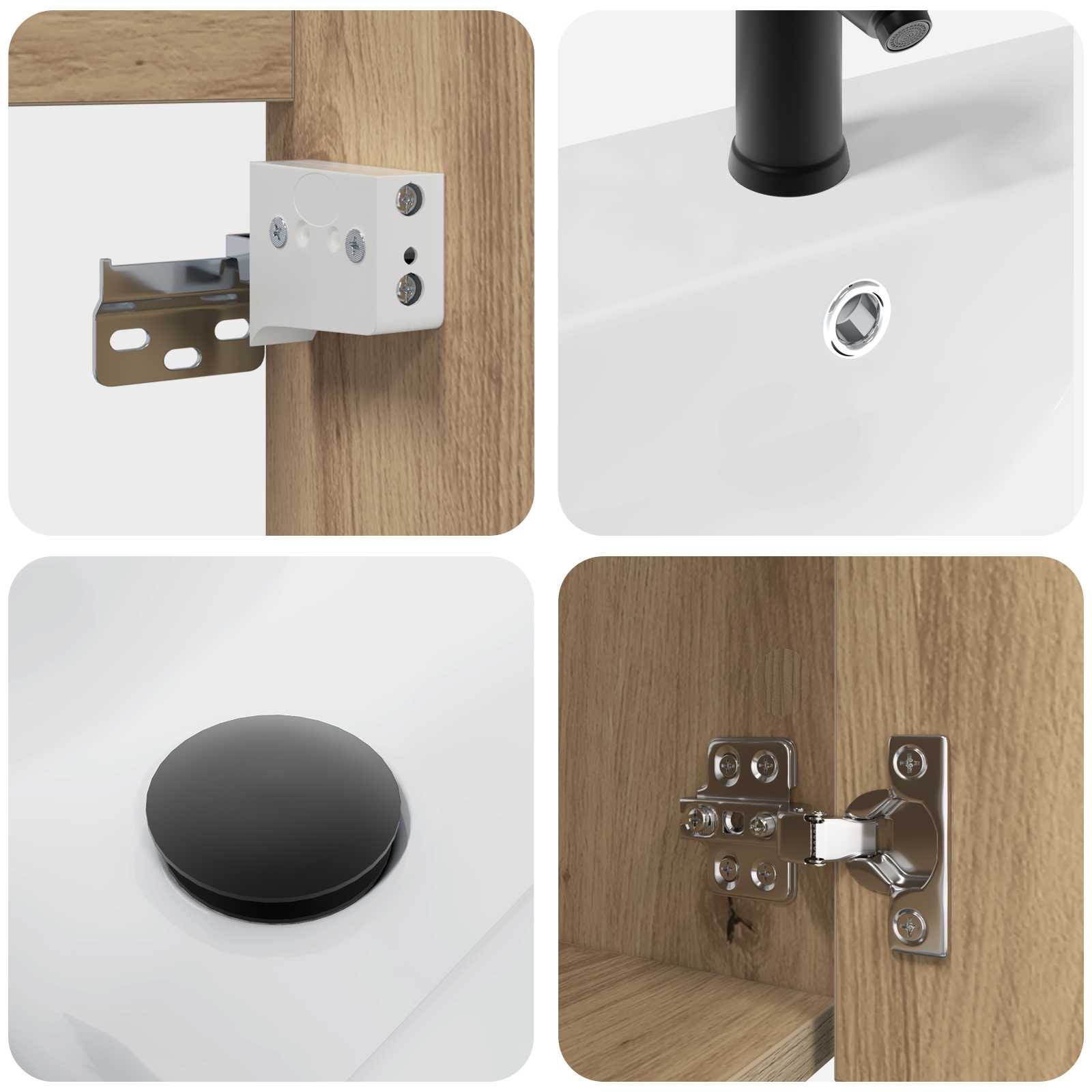 Meuble de salle de bain avec robinet Chêne artisanal - XIOS
