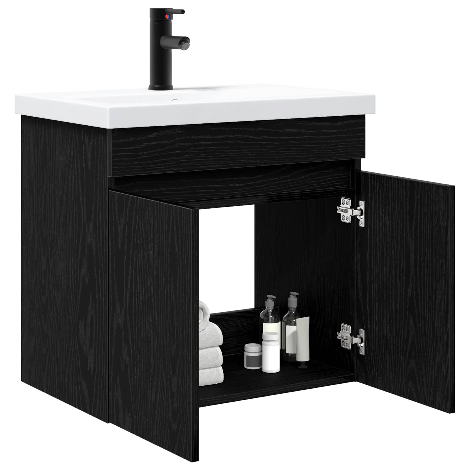 Meuble de salle de bain avec robinet Chêne noir - XIOS