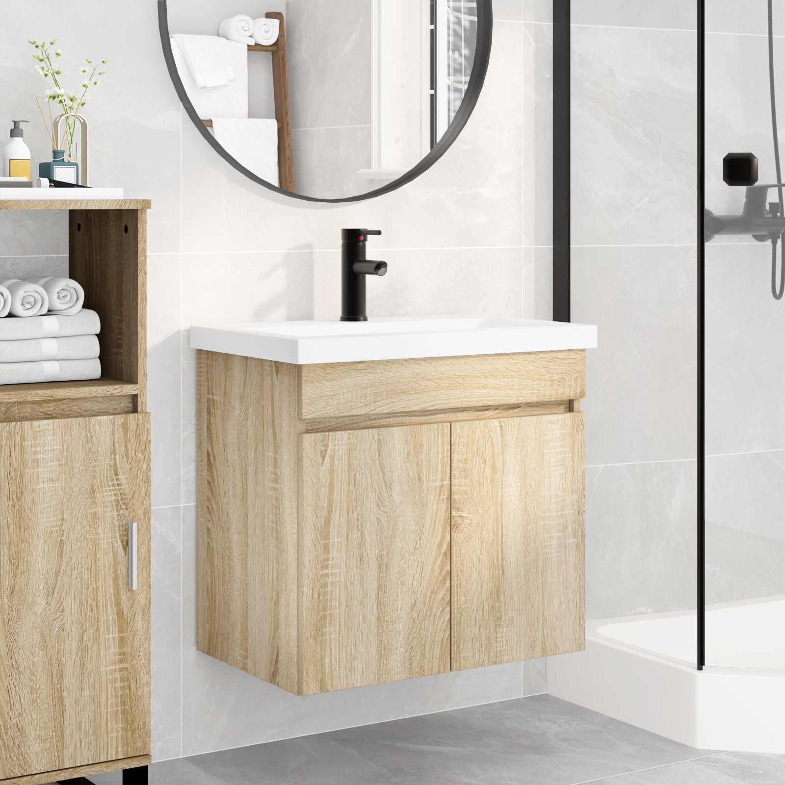 Meuble de salle de bain avec robinet Chêne Sonoma - XIOS