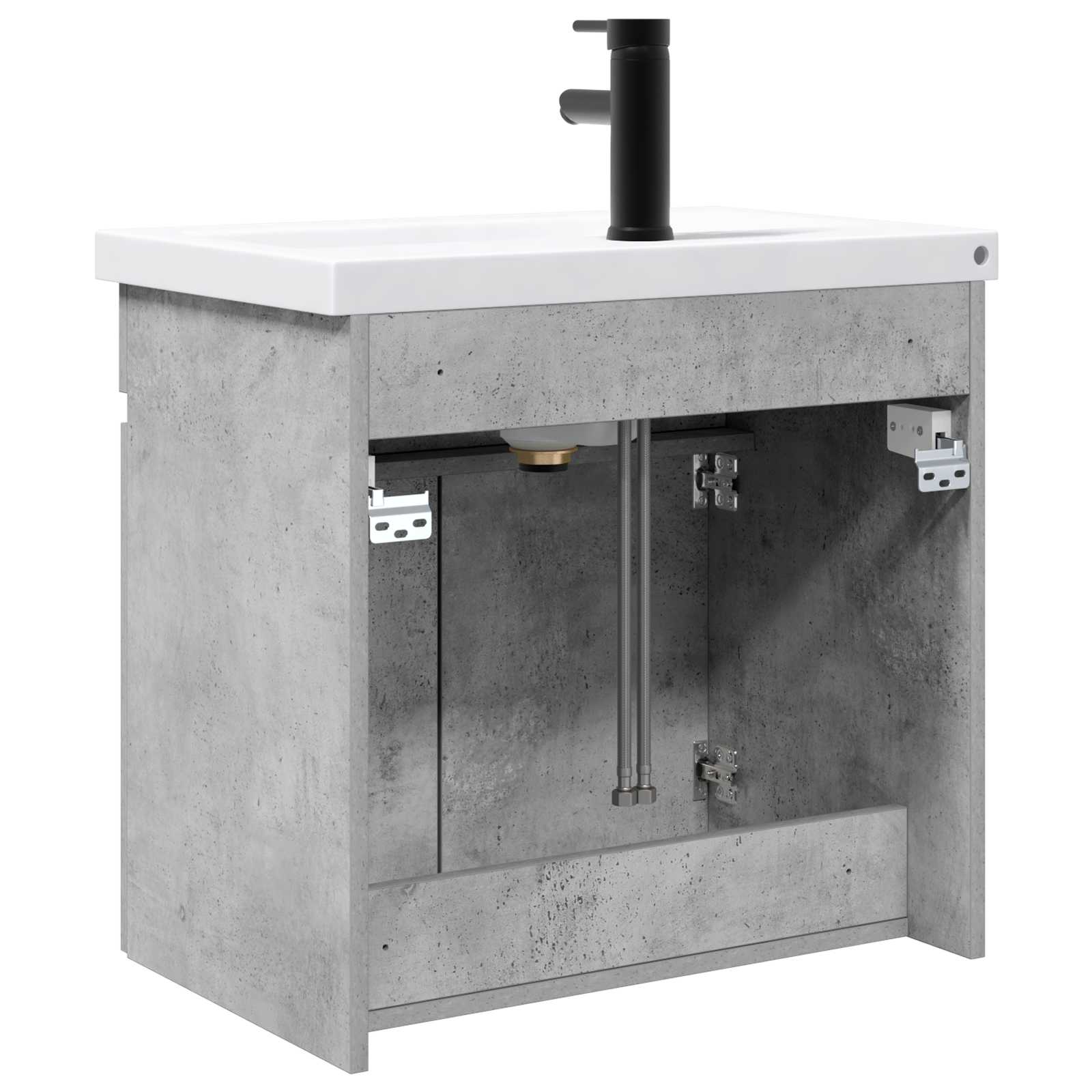 Meuble de salle de bain avec robinet Gris béton - XIOS