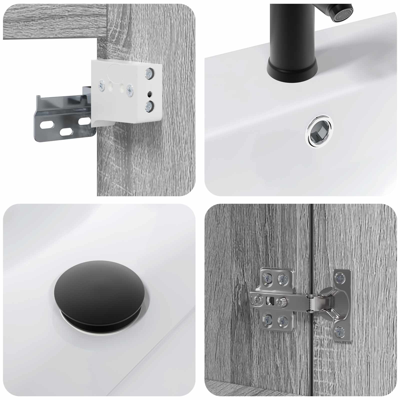 Meuble de salle de bain avec robinet Sonoma gris - XIOS