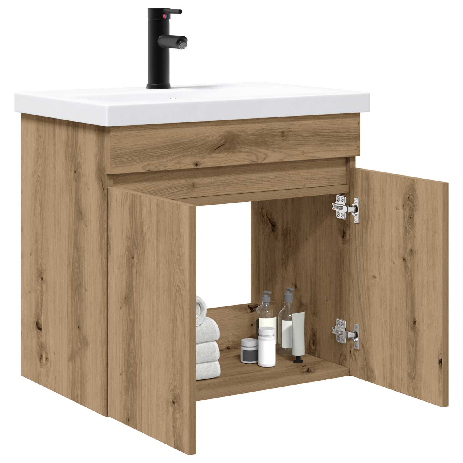 Meuble de salle de bain avec robinet Chêne artisanal - XIOS