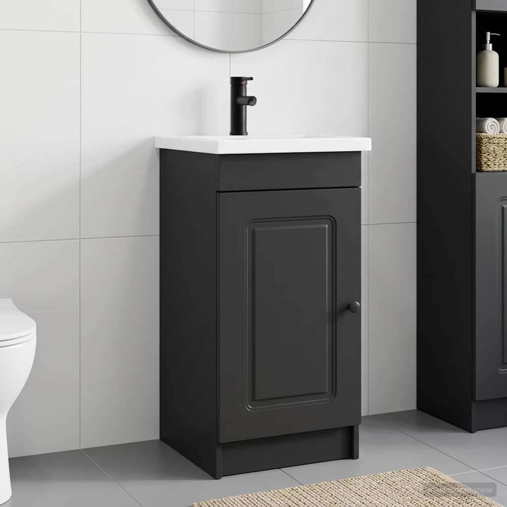 Meuble de salle de bain avec évier Noir 42 x 40 x 84,5 cm