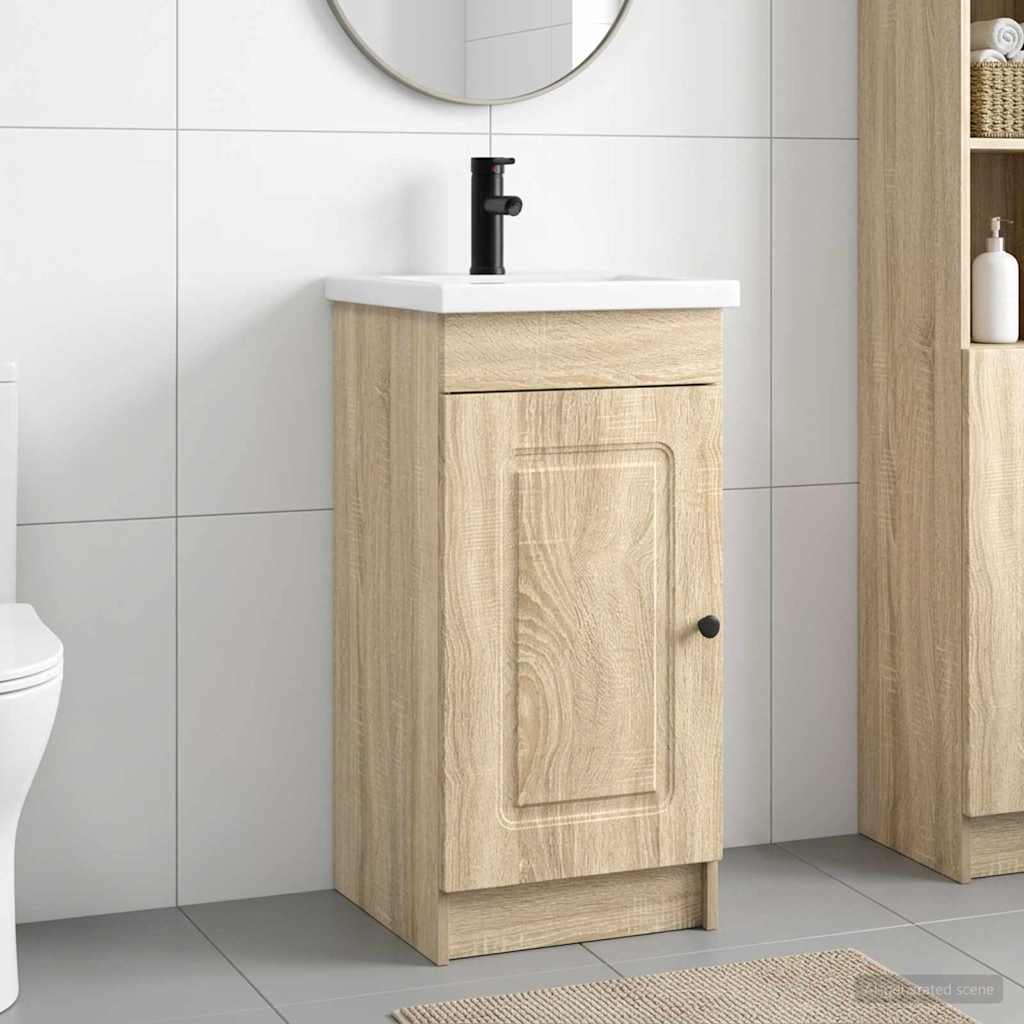 Meuble de salle de bain avec évier Chêne Sonoma
