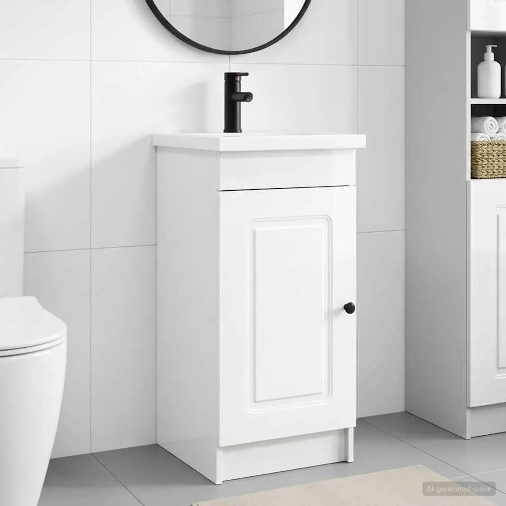 Meuble de salle de bain avec évier Blanc brillant - XIOS