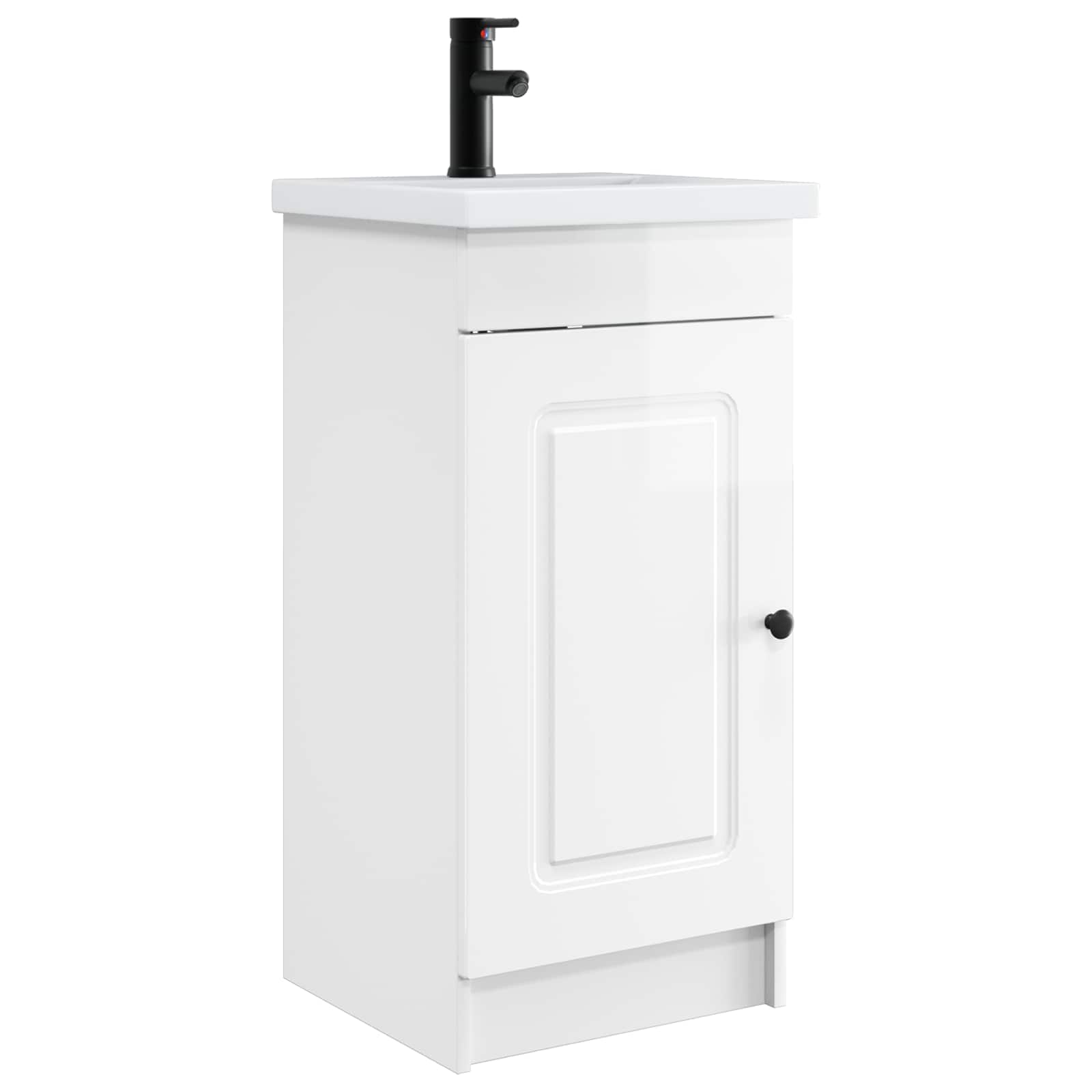 Meuble de salle de bain avec évier Blanc brillant