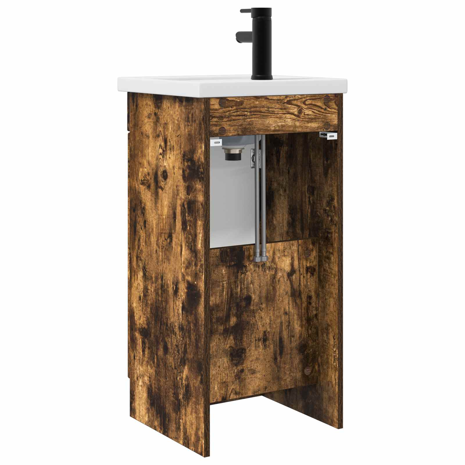 Meuble de salle de bain avec évier Chêne fumé 42 x 40 x 84,5 cm