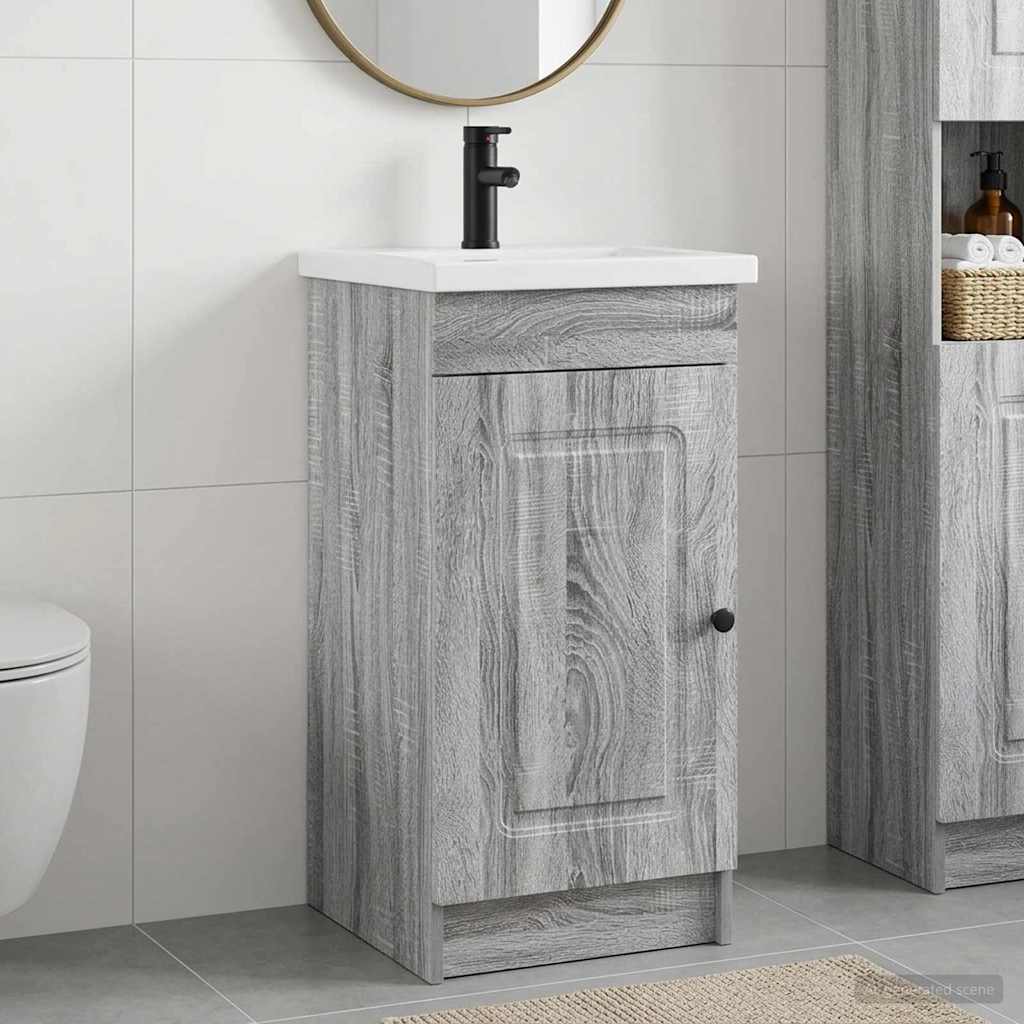 Meuble de salle de bain avec évier Sonoma gris