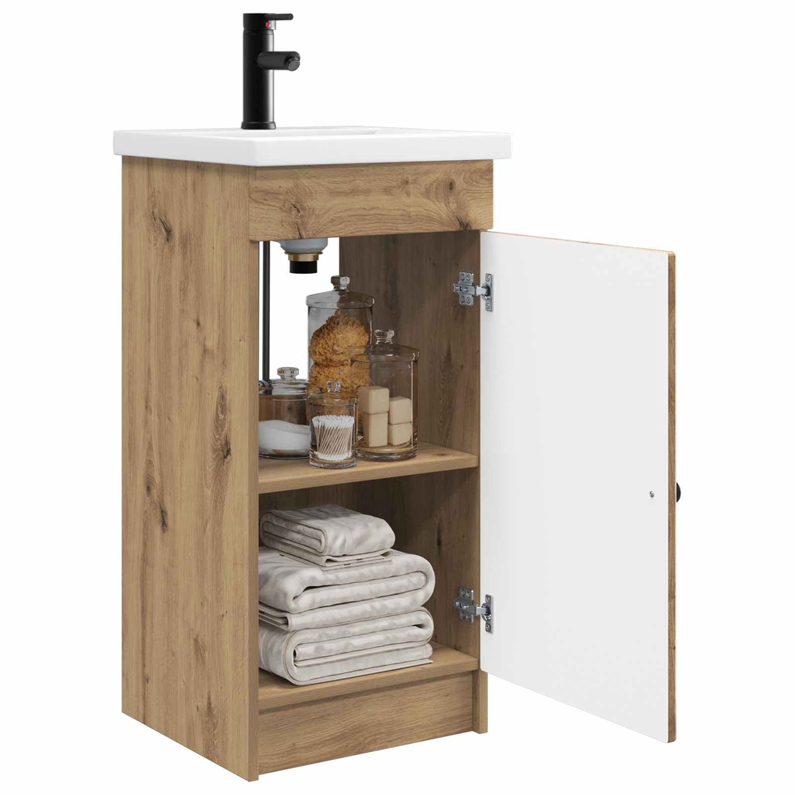 Meuble de salle de bain avec évier Chêne artisanal