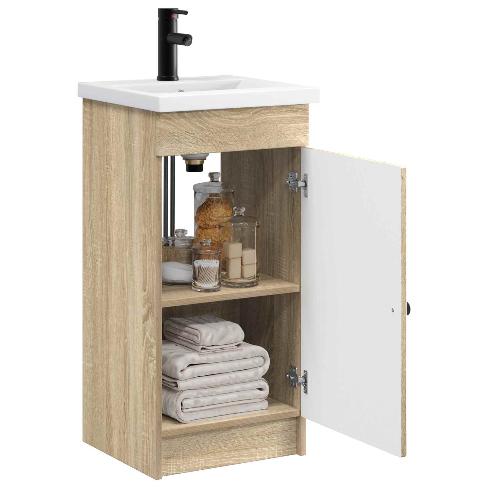 Meuble de salle de bain avec évier Chêne Sonoma