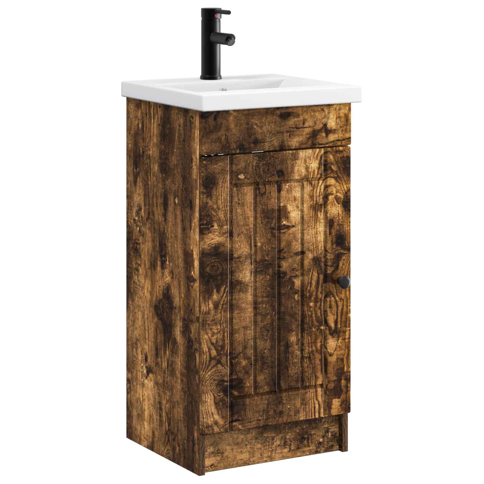 Meuble de salle de bain avec évier Chêne fumé 42 x 40 x 84,5 cm