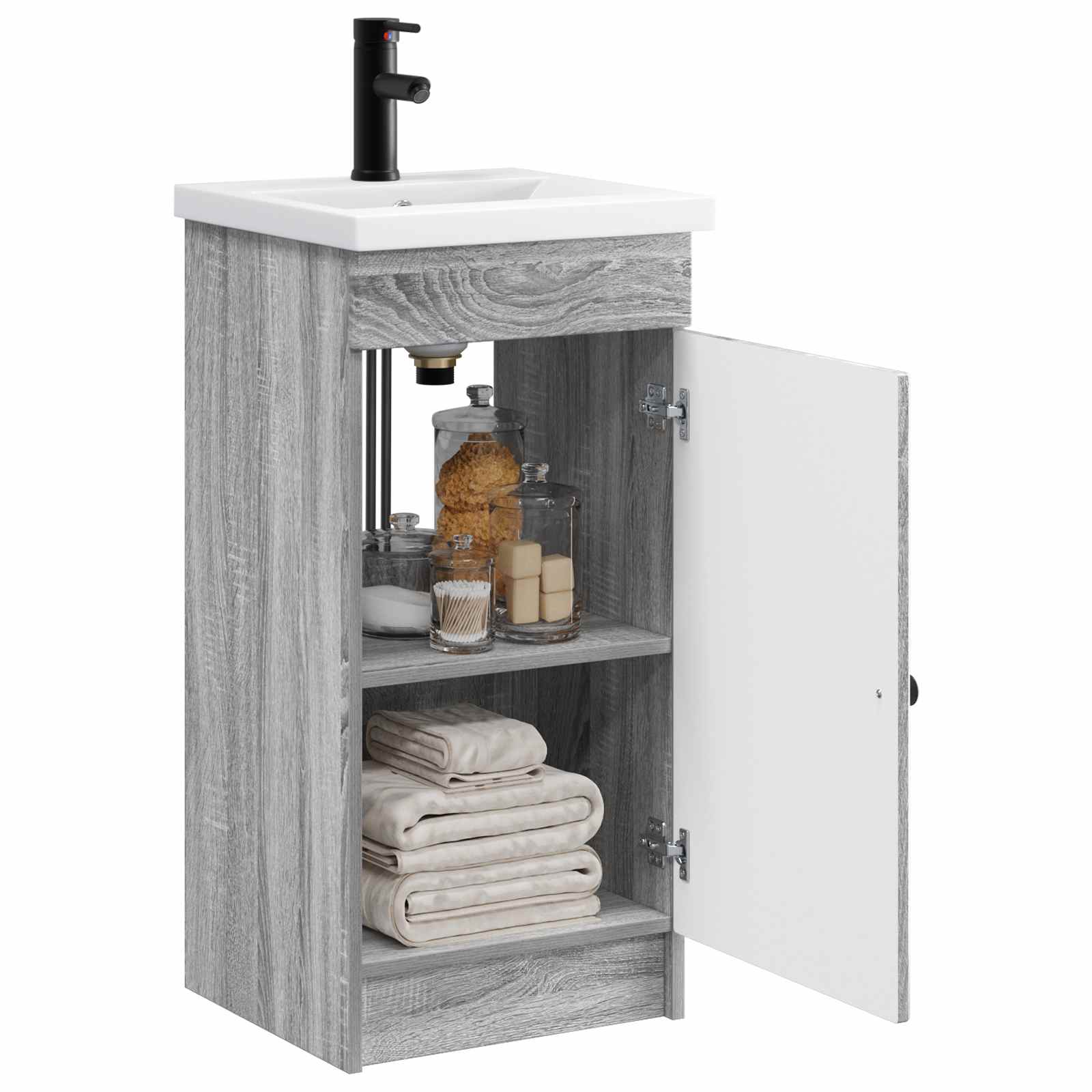 Meuble de salle de bain avec évier Sonoma gris