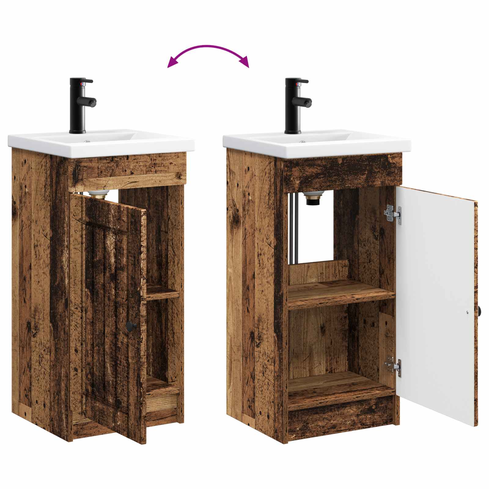 Meuble de salle de bain avec évier Bois ancien