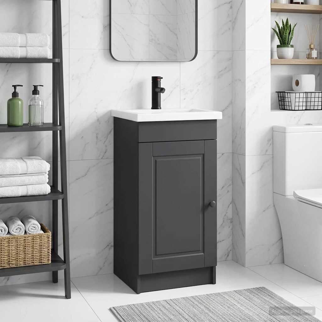 Meuble de salle de bain avec évier Noir 42 x 40 x 84,5 cm