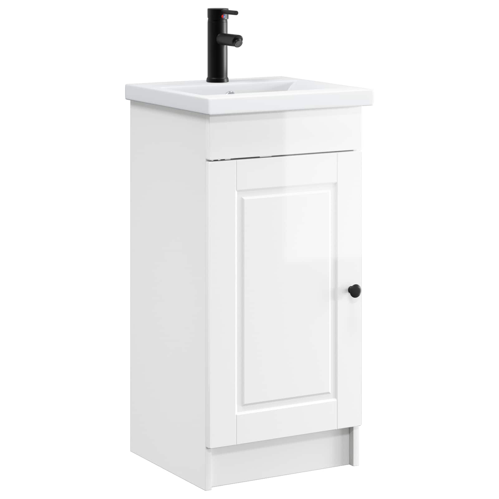 Meuble de salle de bain avec évier Blanc brillant