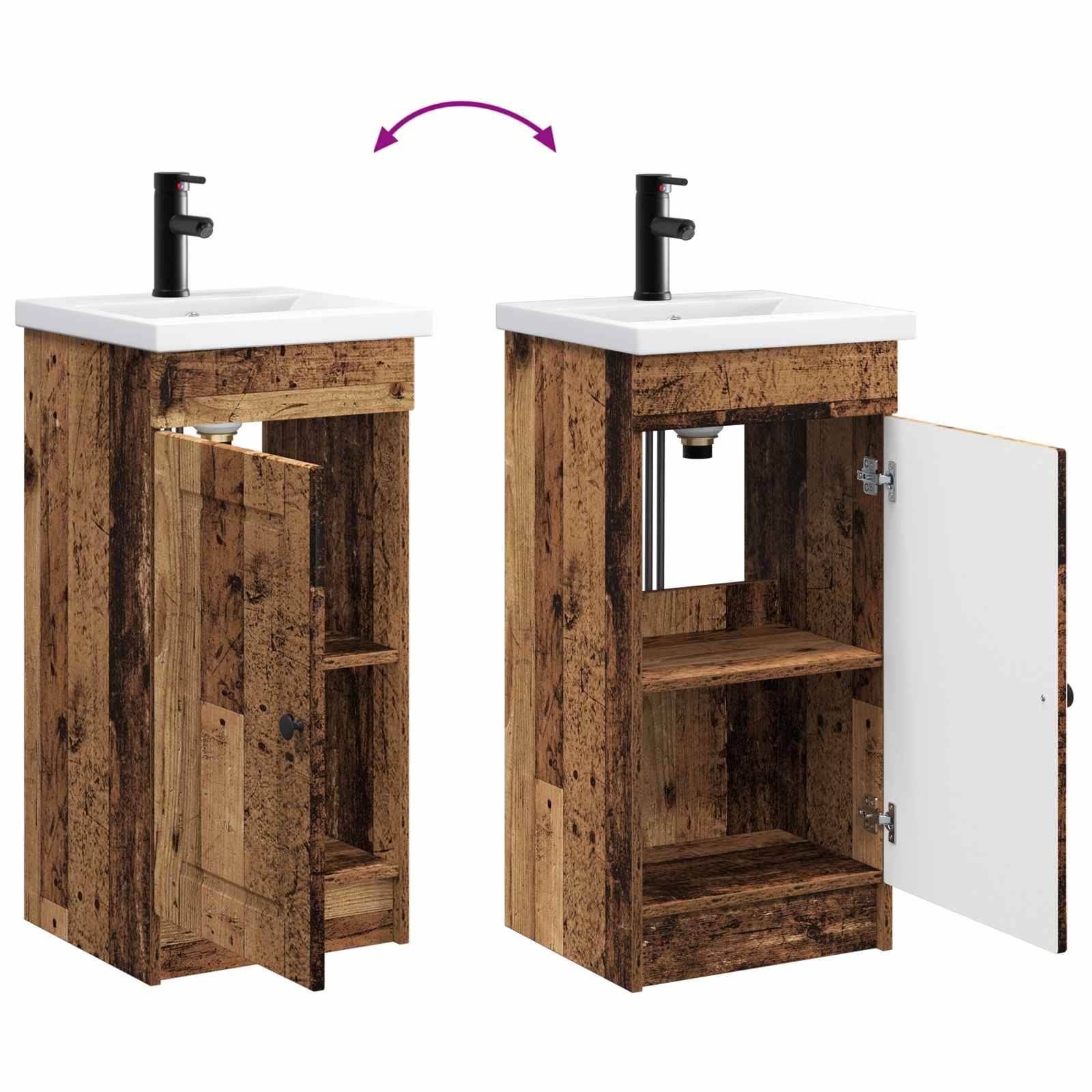 Meuble de salle de bain avec évier Bois ancien