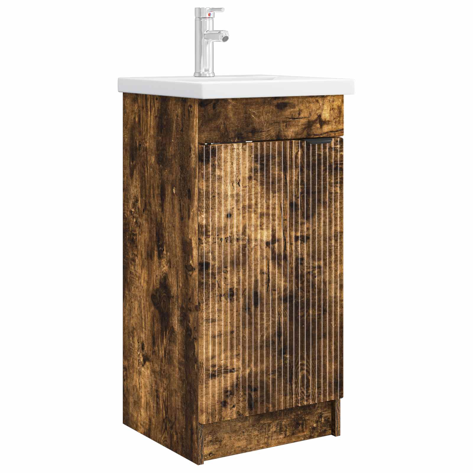 Meuble de salle de bain avec évier Chêne fumé 42 x 40 x 84,5 cm