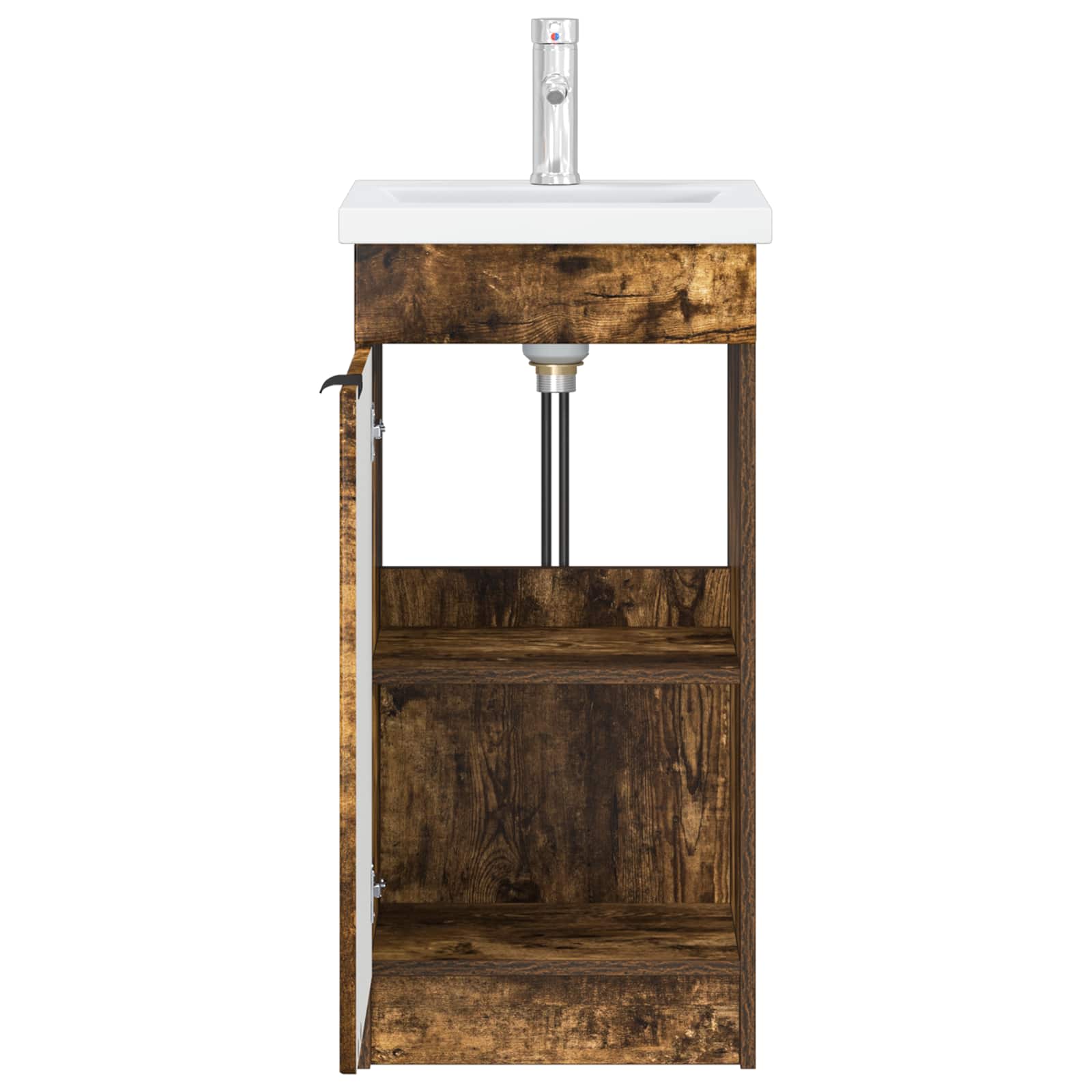 Meuble de salle de bain avec évier Chêne fumé 42 x 40 x 84,5 cm