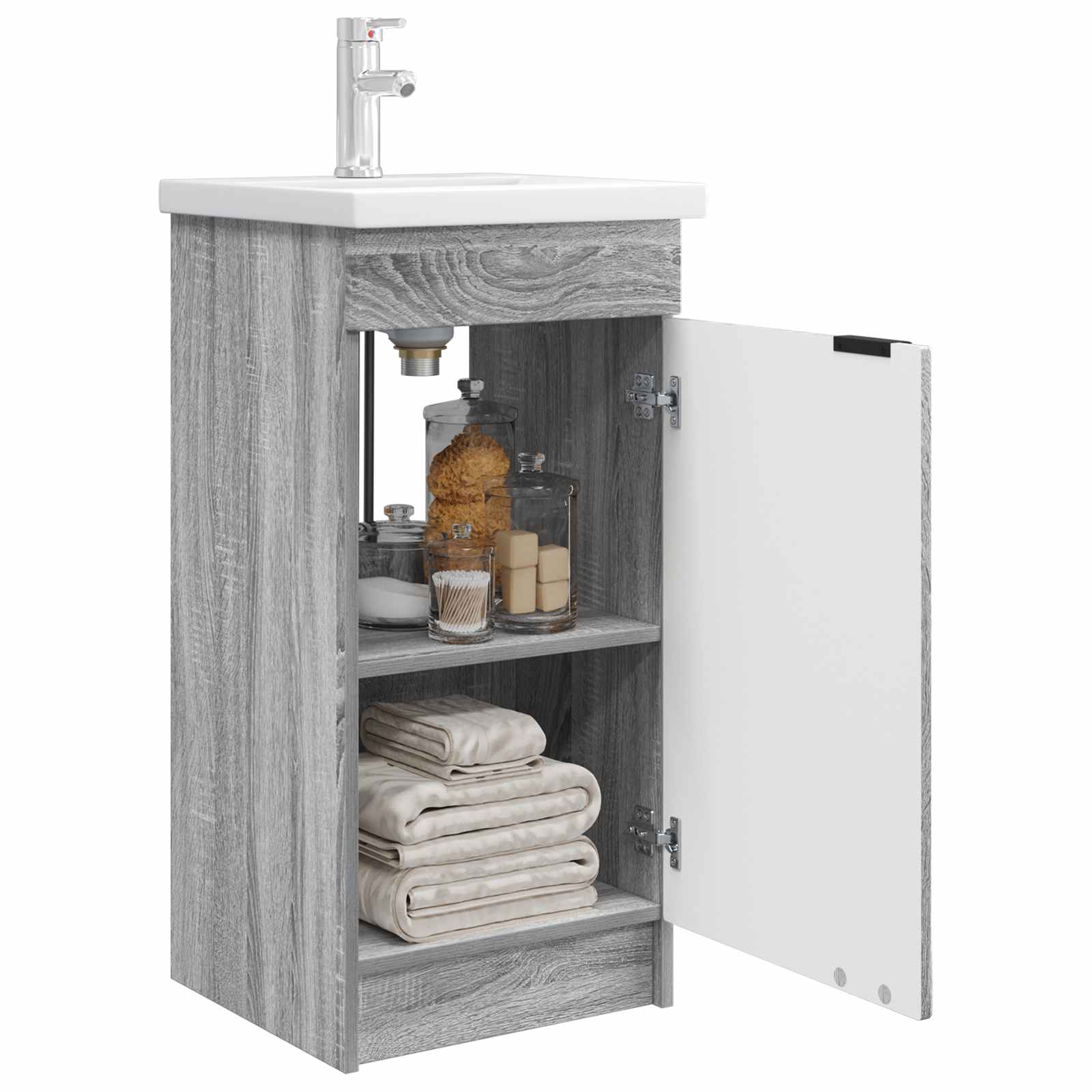 Meuble de salle de bain avec évier Sonoma gris