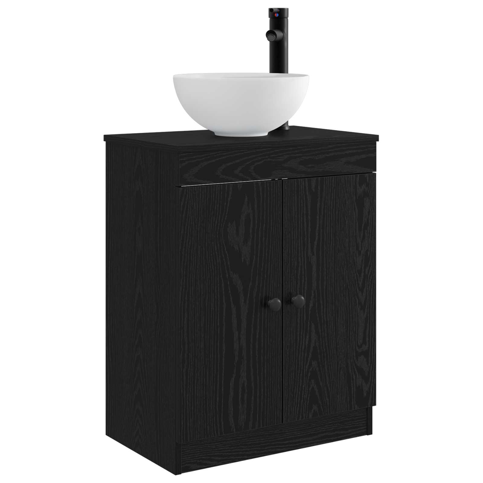 Meuble de salle de bain avec évier Noir 54 x 35 x 83 cm
