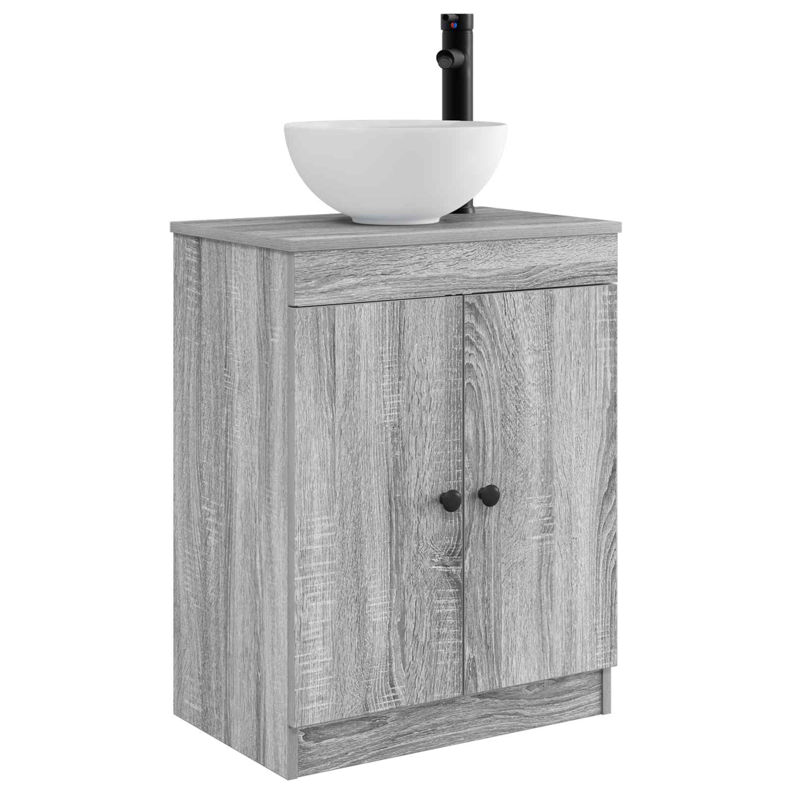 Meuble de salle de bain avec évier Sonoma gris 54 x 35 x 83 cm