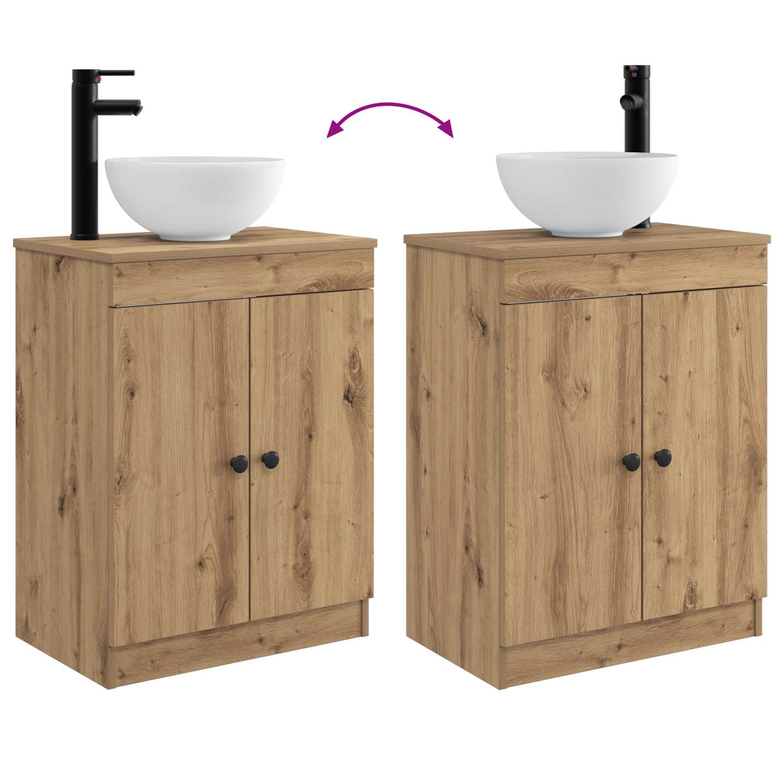 Meuble de salle de bain avec évier Chêne artisanal