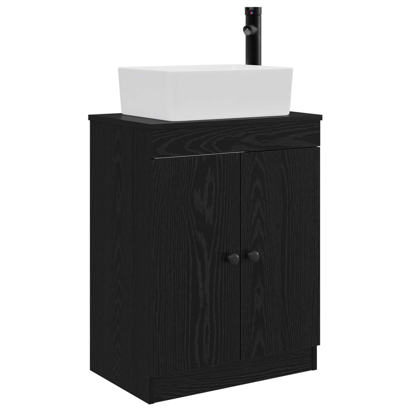 Meuble de salle de bain avec évier Noir 54 x 35 x 83 cm