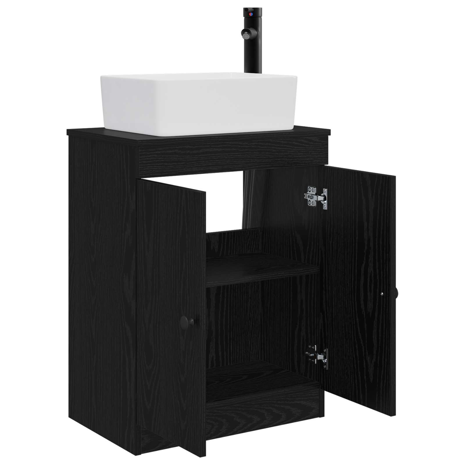 Meuble de salle de bain avec évier Noir 54 x 35 x 83 cm