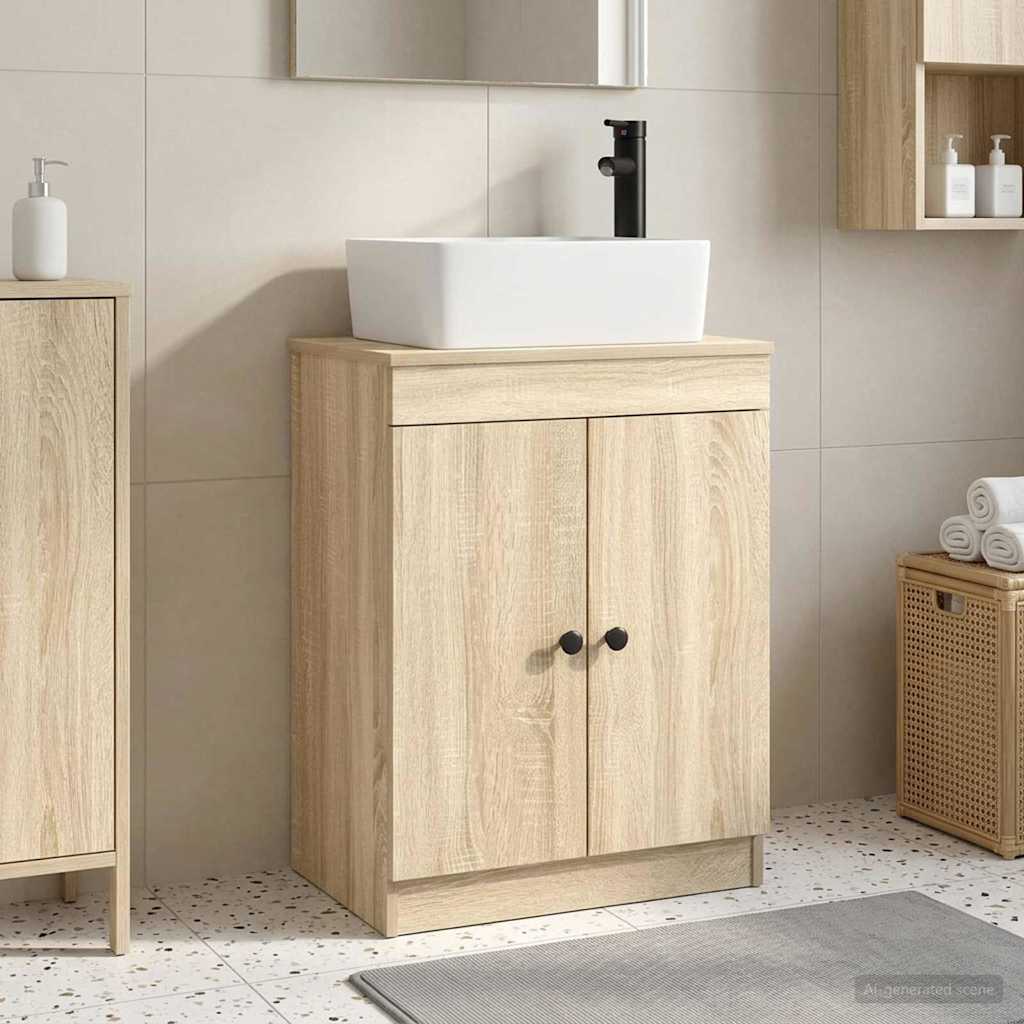 Meuble de salle de bain avec évier Chêne Sonoma 54 x 35 x 83 cm