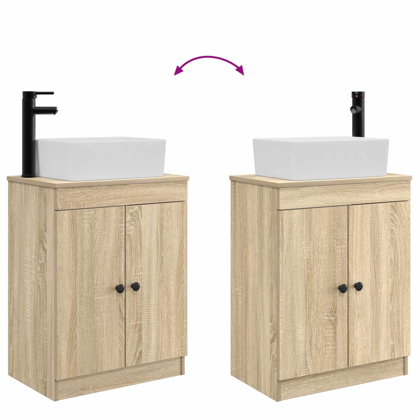 Meuble de salle de bain avec évier Chêne Sonoma 54 x 35 x 83 cm