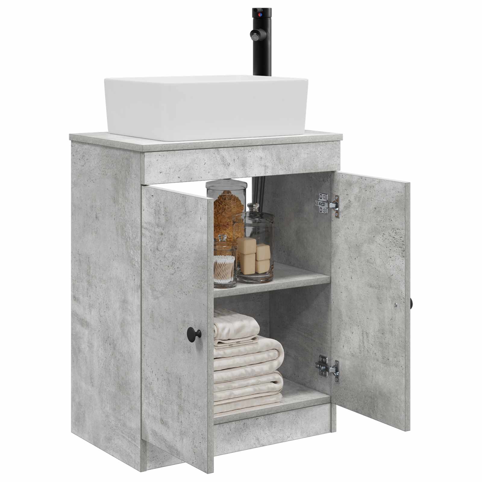 Meuble de salle de bain avec évier Gris béton 54 x 35 x 83 cm