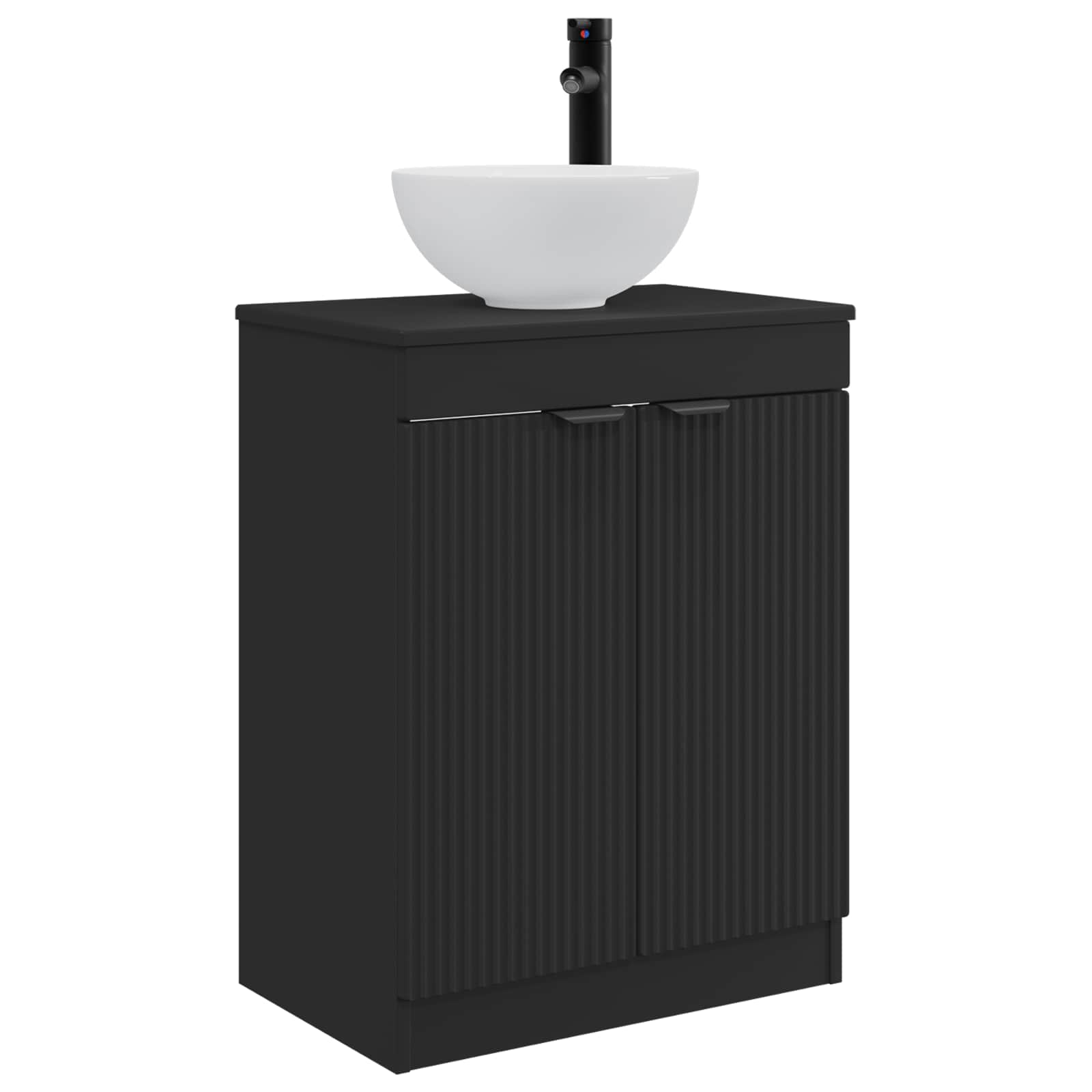 Meuble de salle de bain avec évier Noir 54 x 35 x 83 cm