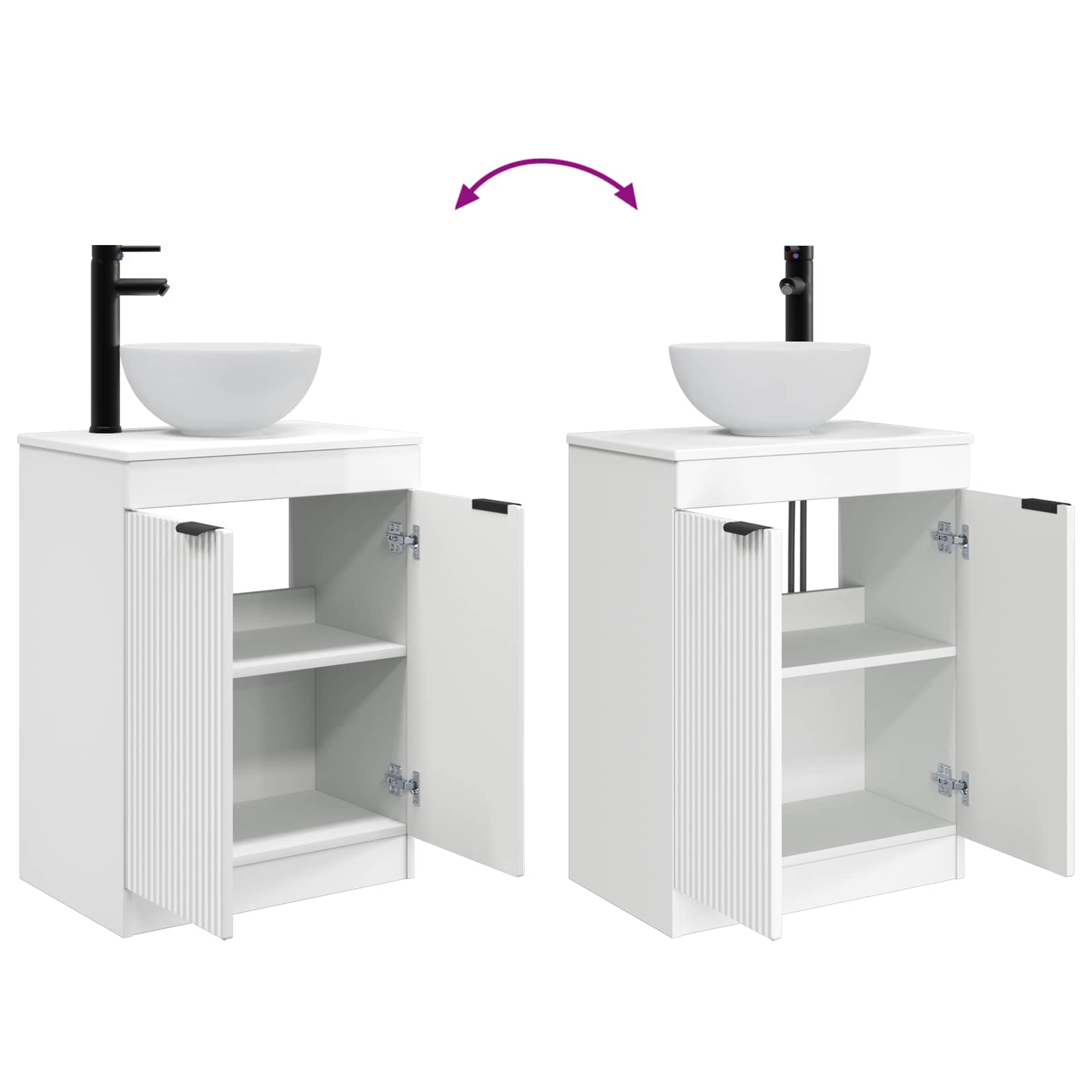 Meuble de salle de bain avec évier Blanc brillant