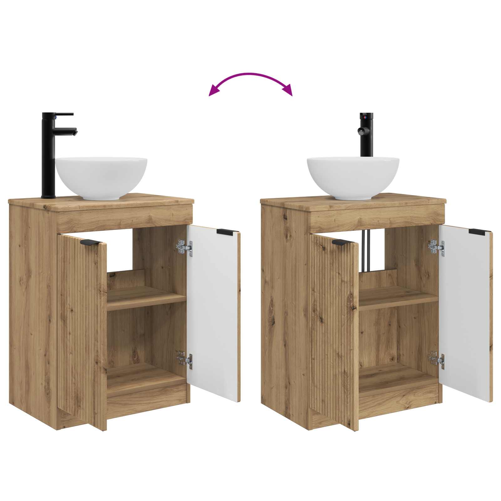 Meuble de salle de bain avec évier Chêne artisanal