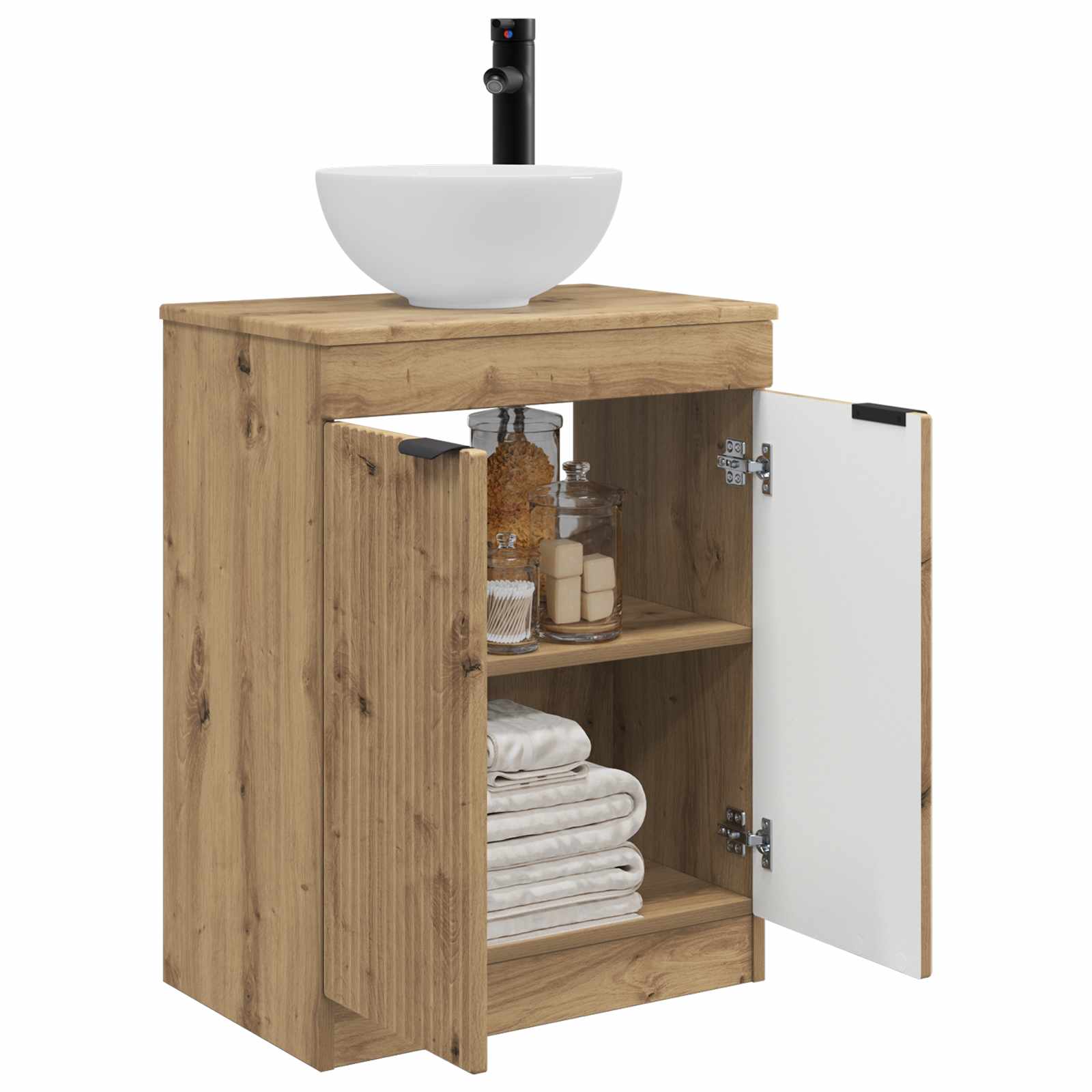 Meuble de salle de bain avec évier Chêne artisanal