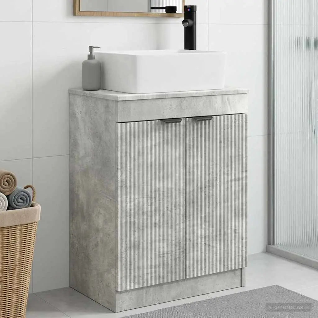 Meuble de salle de bain avec évier Gris béton 54 x 35 x 83 cm - XIOS