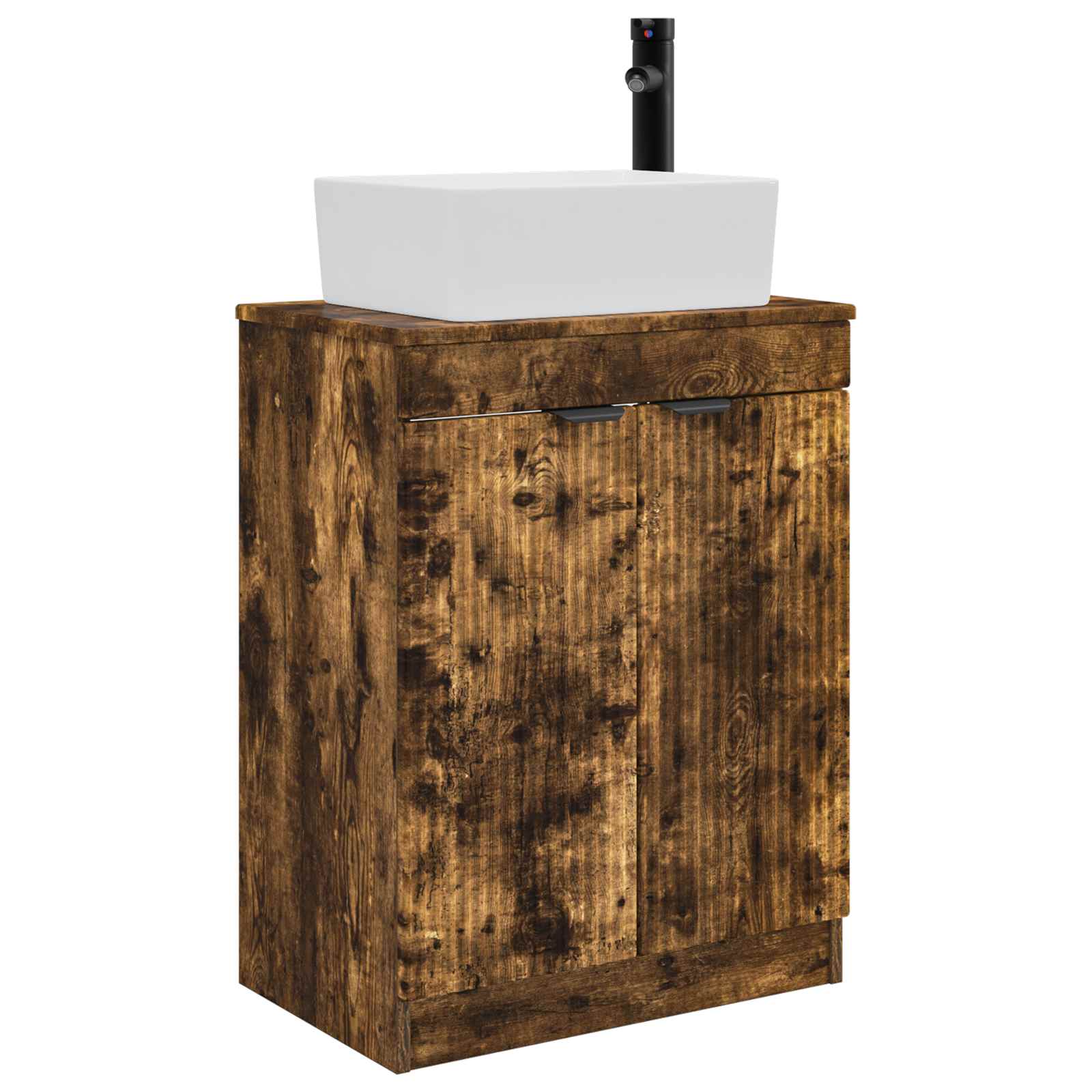Meuble de salle de bain avec évier Chêne fumé 54 x 35 x 83 cm